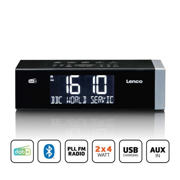 Lenco DAB+ FM-kelloradio Bluetoothilla