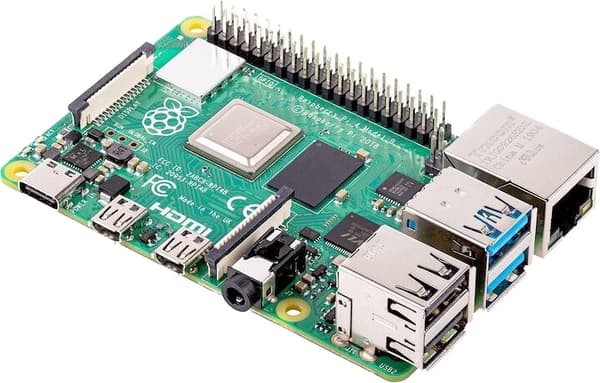 Raspberry Pi 4 Model B, 4 GB RAM, USB-C, dobbel Micro HDMI