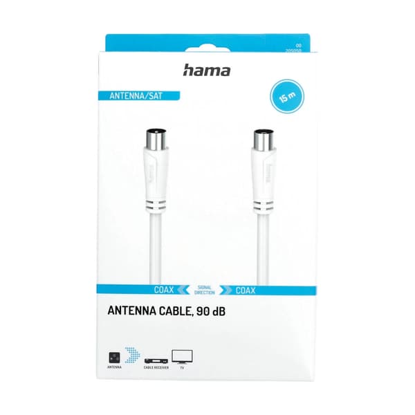 Hama Antennekabel 90dB 15,0m Hvit