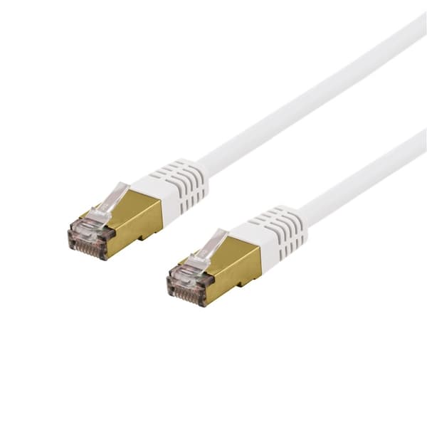 DELTACO S/FTP Cat6a patchkabel, delta cert, LSZH, 7m, vit