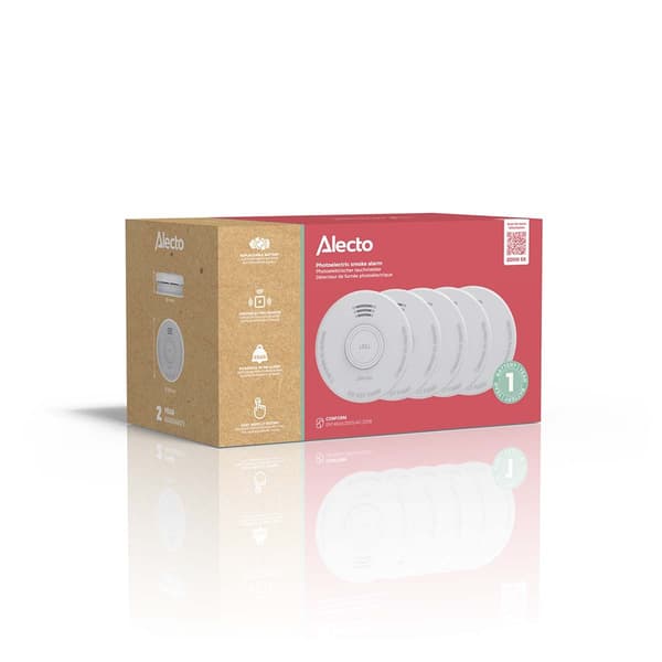 Alecto Røgalarm med 1 års batteri 5-pak