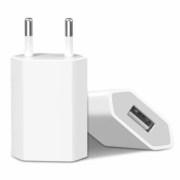 Vegglader 1A, 1 x USB-A, hvit