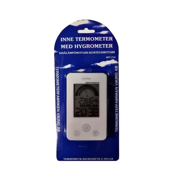 Termometerfabriken Termometer Digitalt inkl. Hygrometer & Ur Indendørs