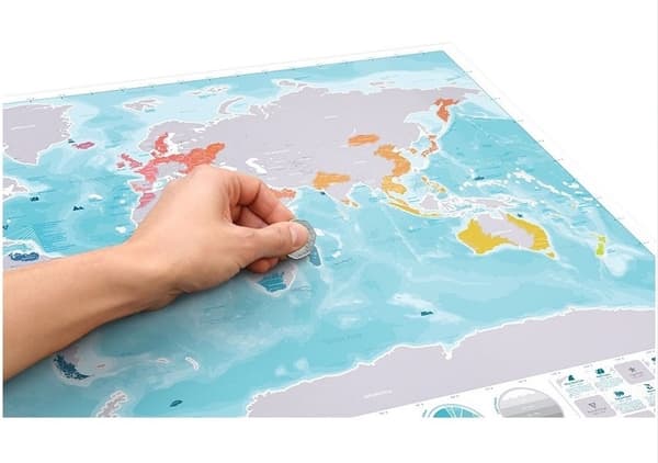 Ocean Scratch Map - kart hvor du skraper stedene du besøkte