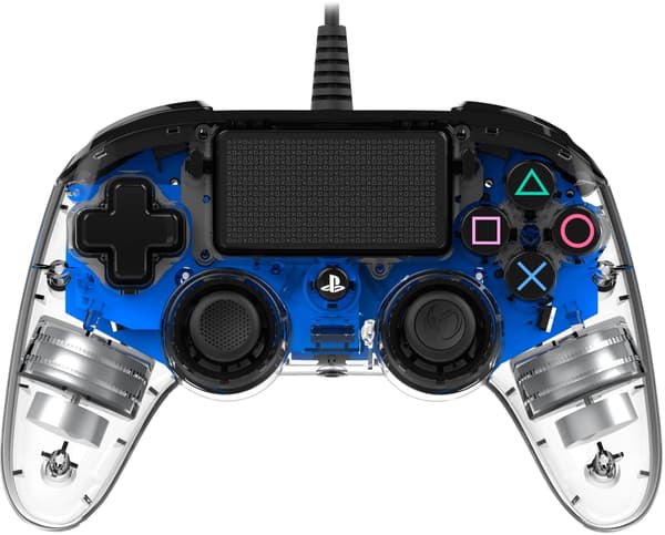 Nacon Kablet kompakt kontroller med belysning, blå LED, PS4