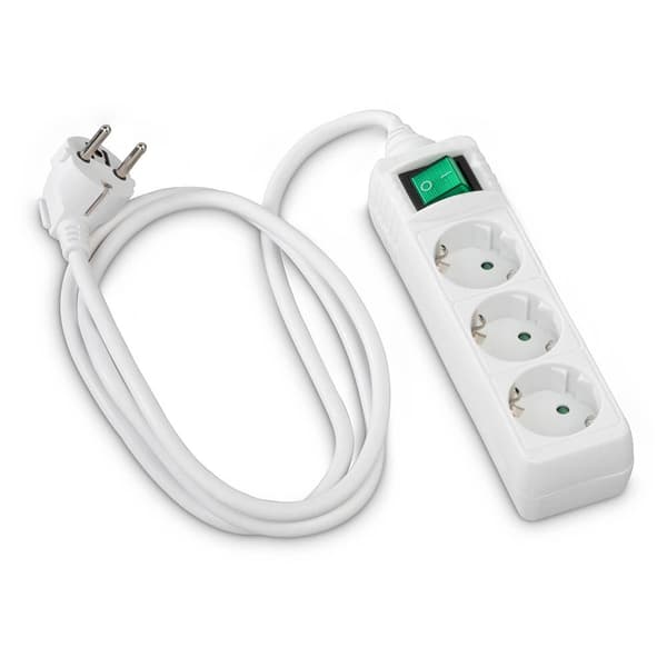 Hama Power Strip 3-way Switch White 1.4m