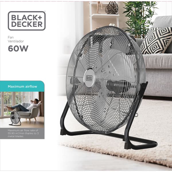 BLACK+DECKER Golvfläkt 60W Svart