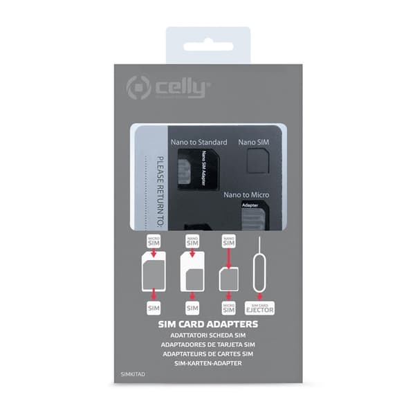 Celly SIM-kit SIM-kortsadaptrar 3-pa