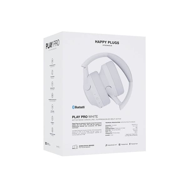 Happy Plugs Headphone Play Pro ANC Over-Ear Wireless White
