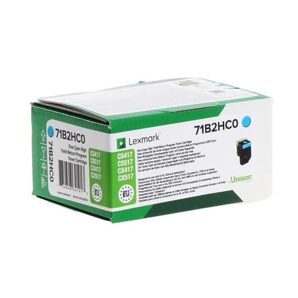 Lexmark Toner 71B2HC0 Cyan High Yield, Return