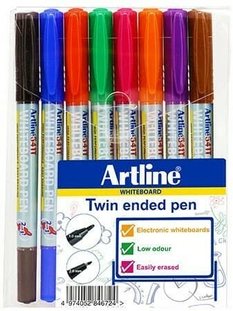Artline whiteboardpenna, 8 färger