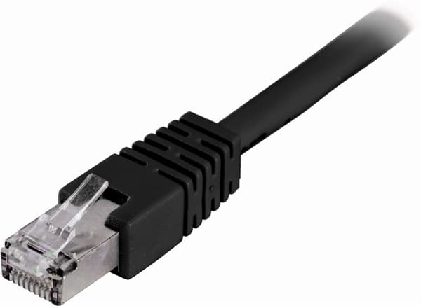 FTP Cat6 suojattu laitekaapeli, 0.5m, musta