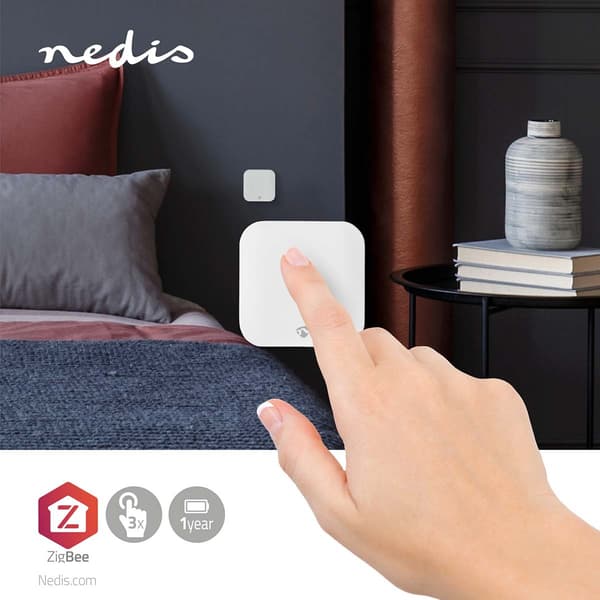Nedis SmartLife Strömbrytare | Zigbee 3.0 | Väggfäste | Android™ / IOS | Plast | Vit