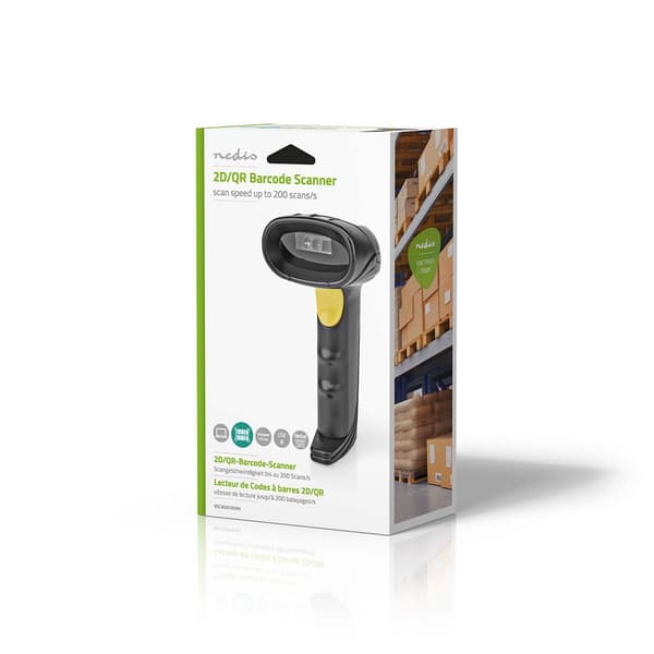 Nedis Strekkode Skanner | CMOS | Wired | 1D Linear / 2D/QR | USB-Strøm | USB 2.0