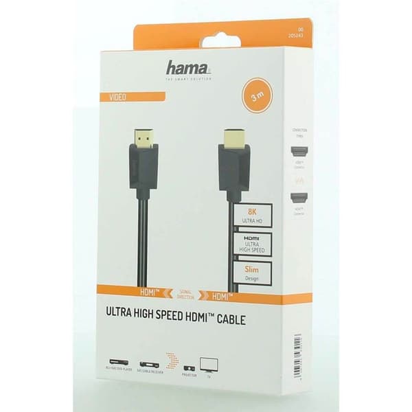 Hama Kabel HDMI High Speed 8K 48Gbit/s Sort 3.0m