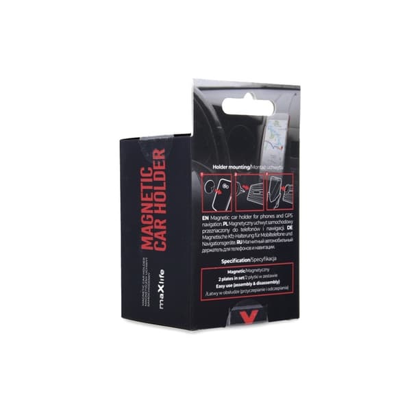 Maxlife MXCH-12 - Magnetisk bilholder til ventilatorgitter, sort