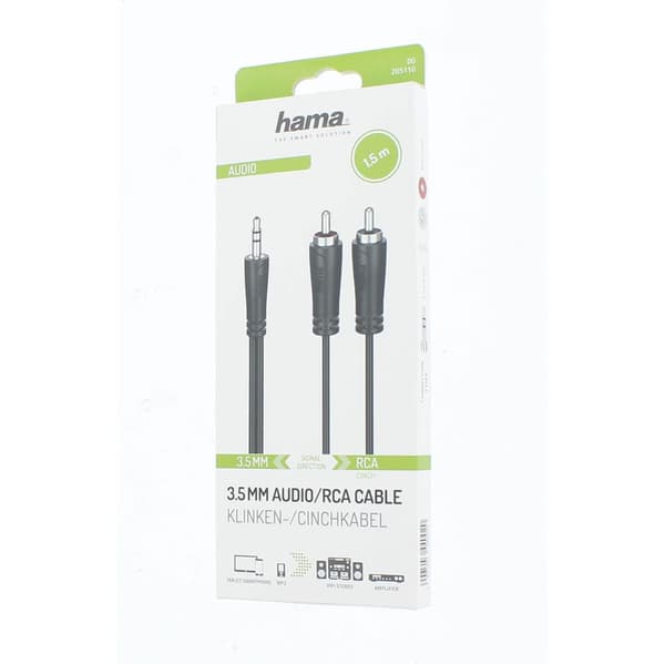 Hama Lydkabel 3.5-2x RCA Sort 1.5m