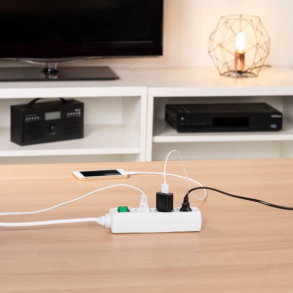 Hama Power Strip 3-way Switch White 1.4m