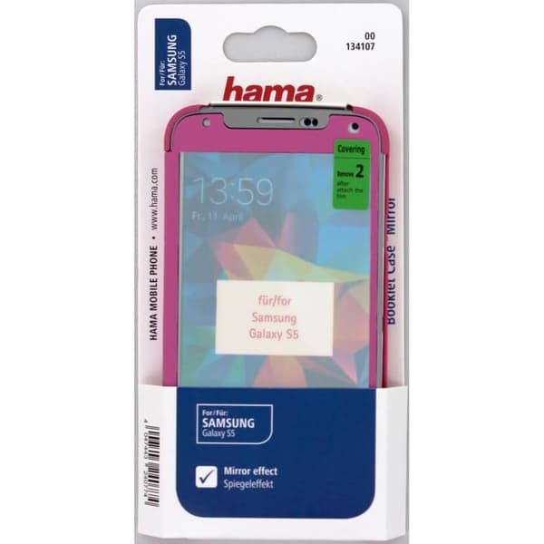 Hama Samsung S5 Booklet Mirror Touchwindow Pink