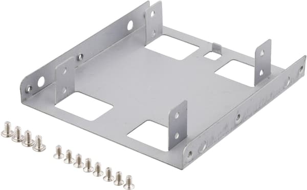 DELTACO asennusraami, 2x2,5" HDD - 3,5", hopea