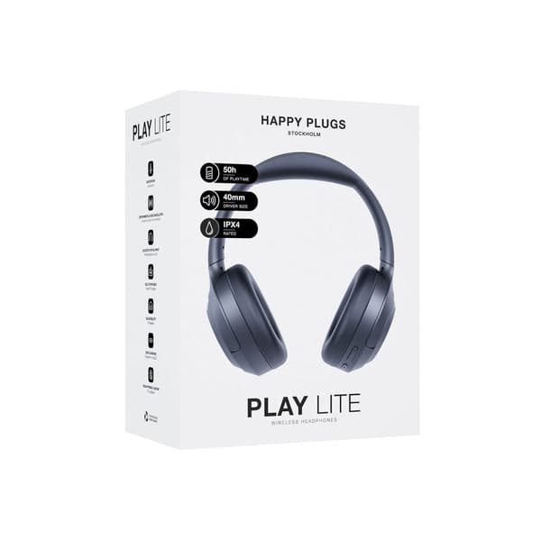 Happy Plugs Headphone Play Lite Over-Ear Wireless Black