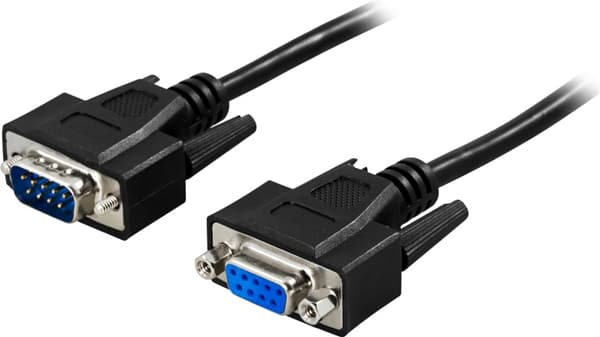 DELTACO forlengningskabel DB9 output-input 2m,svart