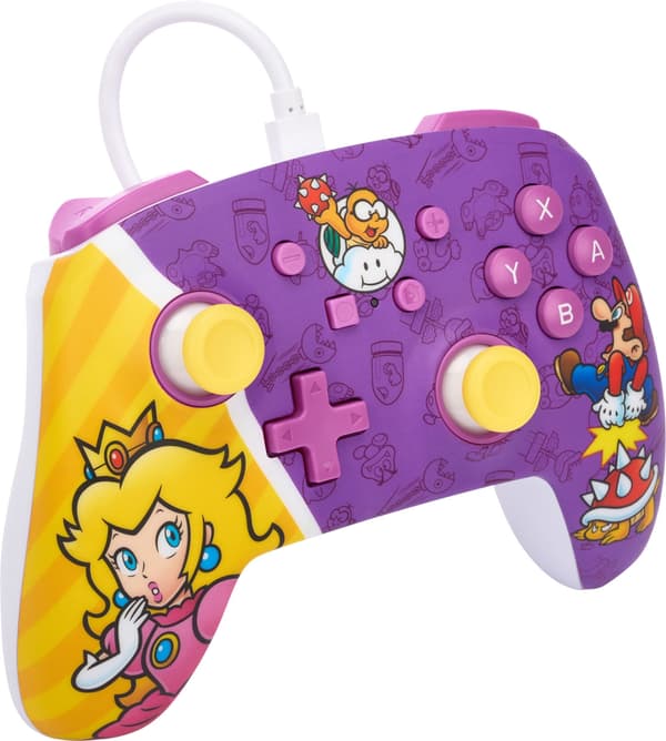 PowerA Enhanced Wired Controller -peliohjain, Princess Peach Battle, Switch
