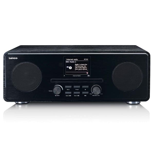 Lenco Internet / DAB+ / FM-radio med cd-afspiller og Bluetooth® Sort