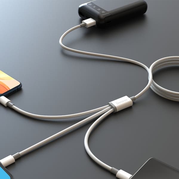 Dudao L8s Upgrade USB-A to Lightning/USB Micro/USB-C 3-in-1 cable 1.2 m white