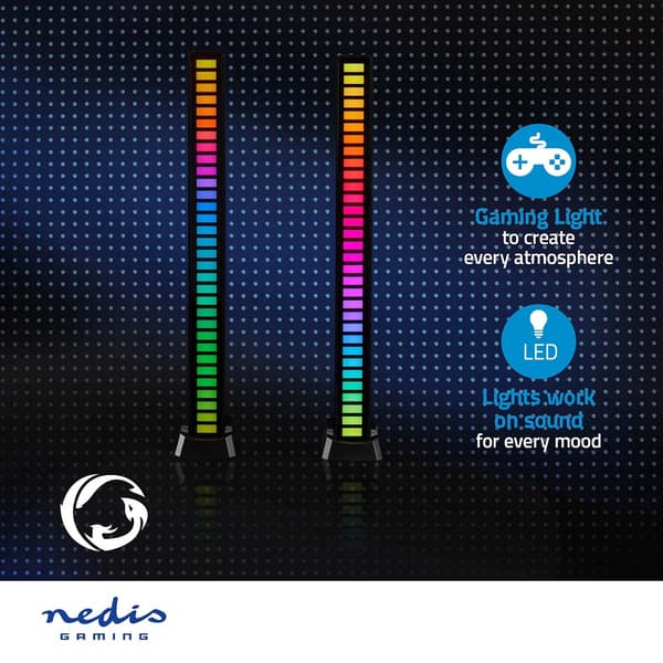 Nedis Gaminglys | RGB | Batteri | Indretning: Desktop / Notebook | Sort