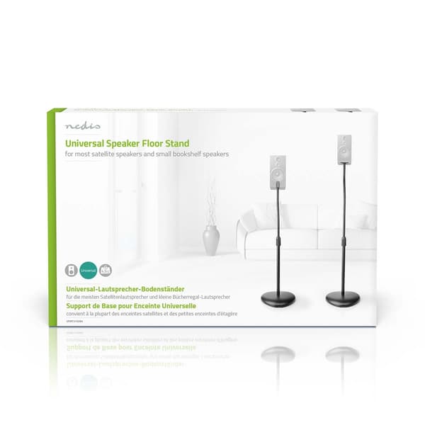 Nedis Speaker Mount | Kompatibel med: Universal | Gulv | 4.5 | Height Adjustable | ABS / Stål | Sort