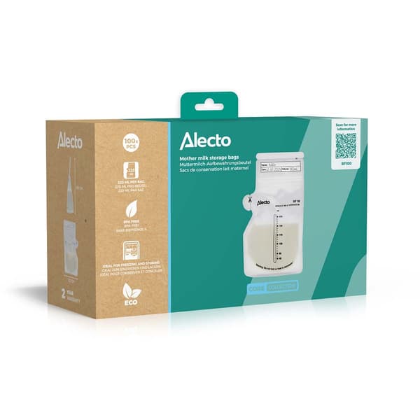 Alecto Poser til opbevaring af modermælk 220 ml, 100 stk