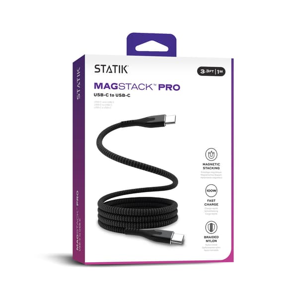 STATIK Magnetisk Kabel Magstack Pro USB-C Til USB-C Sort 1m