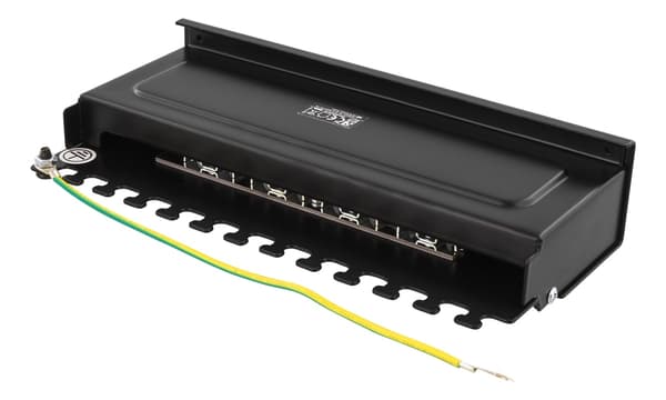 DELTACO Patchpanel, 8xRJ45, Cat6a, väggmonterbar, 10Gbps, svart