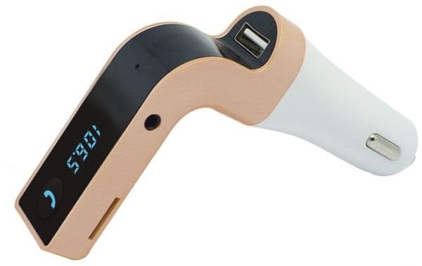 FM-sändare med Bluetooth-handsfree (Guld)