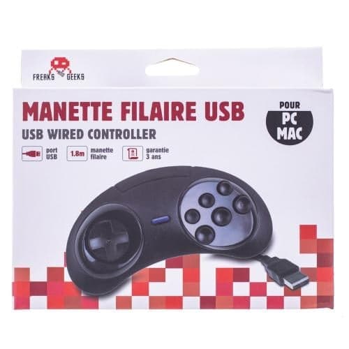 Trade Invaders 6-knapps USB-kontroller MEGADRIVE form for PC/MAC