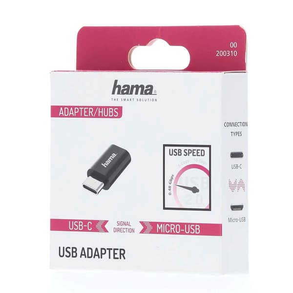 Hama Usb-C Adapter Till Micro-Usb Usb 2.0, 480 Mbps