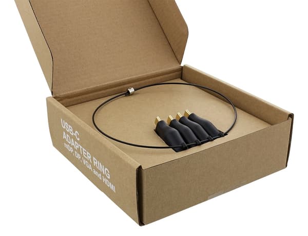 DELTACO Office, USB-C ADAPTER RING, mDP, DP, VGA, HDMI