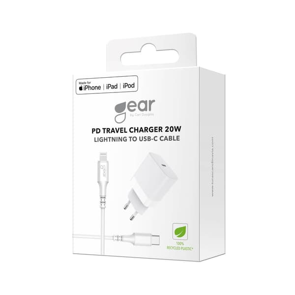 Gear Lader 220V 1xUSB-C PD 20W Kabel Lightning til USB-C MFI C94