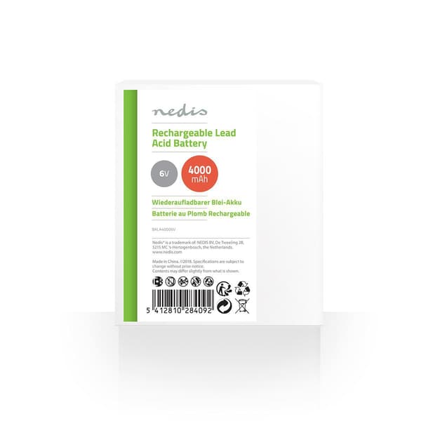 Nedis Oppladbart blybatteri | Oppladningsbar | 6 V