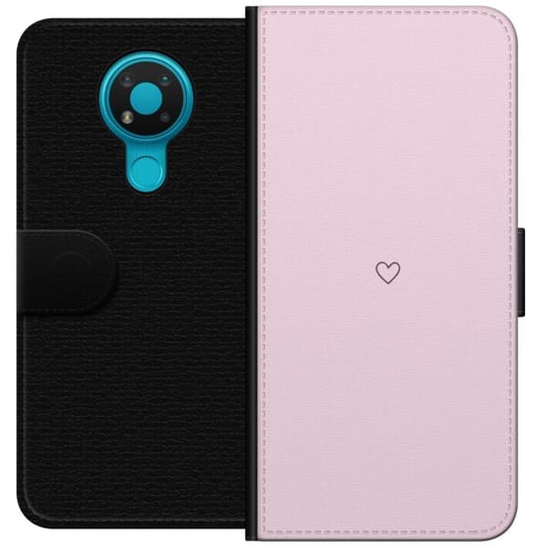 Tegnebogsetui til Nokia 3.4 med Hjerte motiv