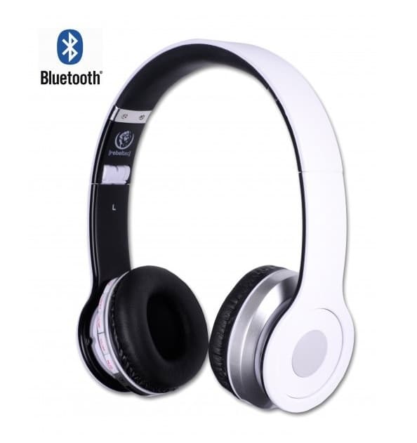 Rebeltec Crystal, trådlösa hörlurar med Bluetooth, vit