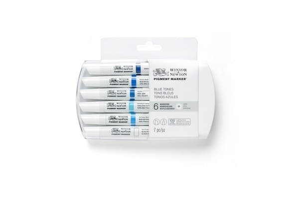 Winsor Pigment Marker 6st, Blue Tones