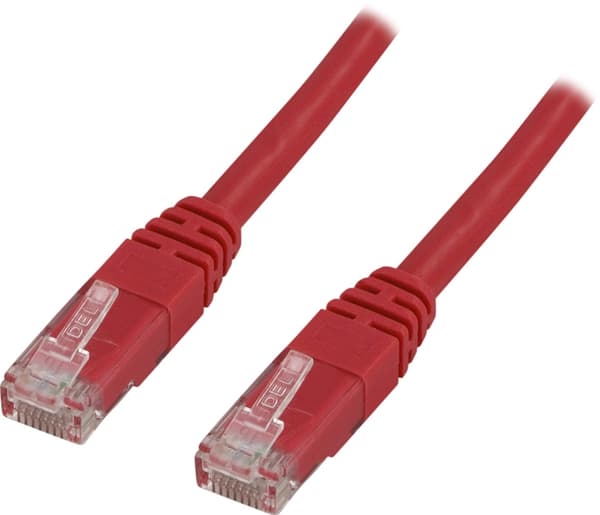 DELTACO U/UTP Cat6 patchkabel, LSZH, 2m,rød