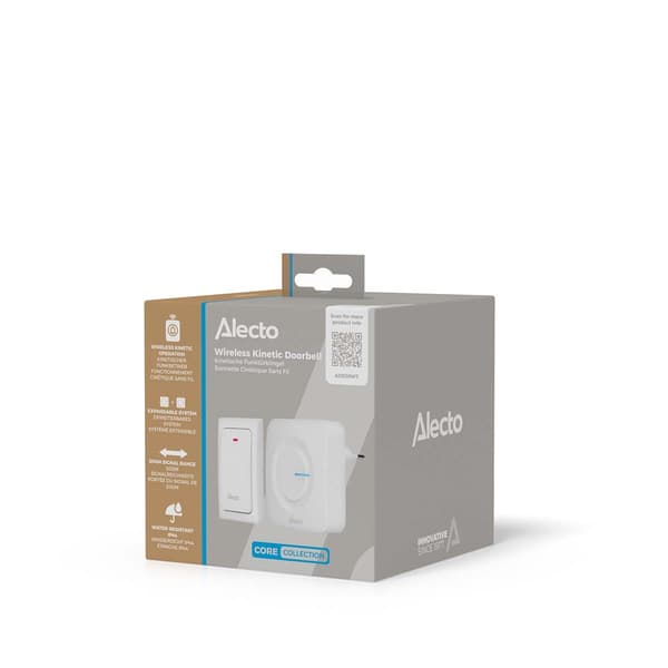 Alecto Batterifri dørklokke Hvit