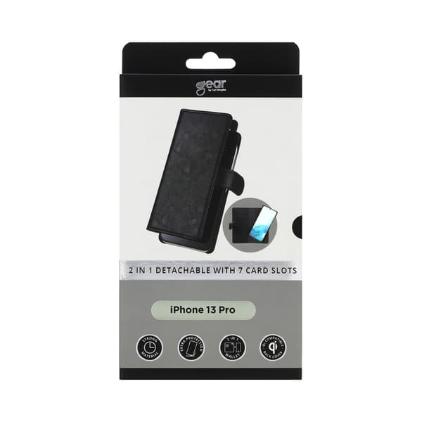 Gear Wallet 2-i-1 7 Kortrum Sort - iPhone 13 Pro