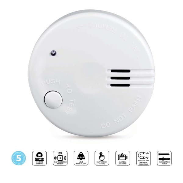 Alecto Minirökdetektor med 5 års batteri Vit