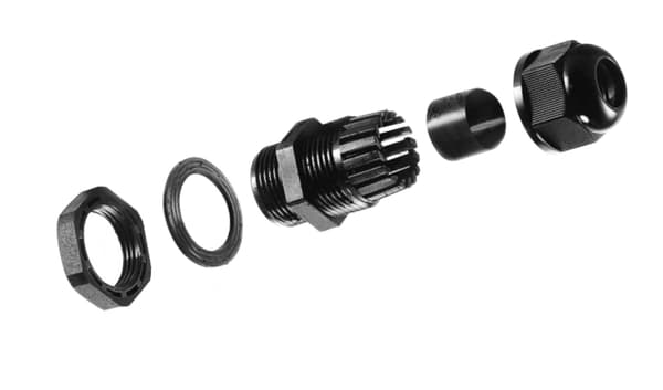DELTACO S/FTP Cat6a laitekaapeli, 2m, IP68, PG13.5, musta