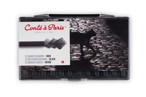 CONTE Black Hb Sketch Car-Plast Box