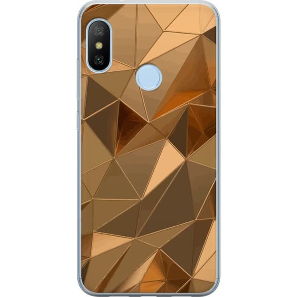 Mobildeksel til Xiaomi Mi A2 Lite med 3D Gull motiv
